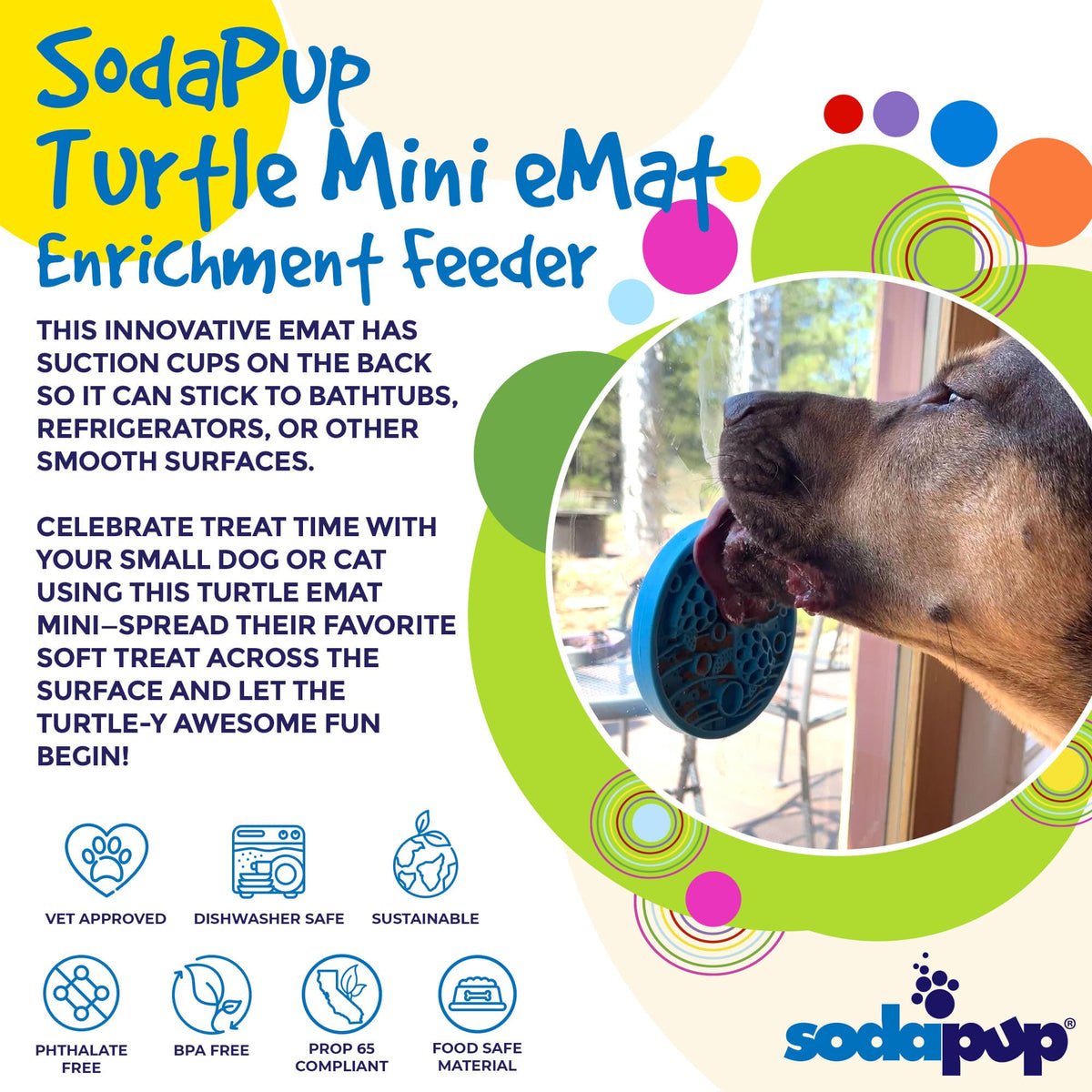 Turtle eMat Mini Lick Mat with Suction Cups