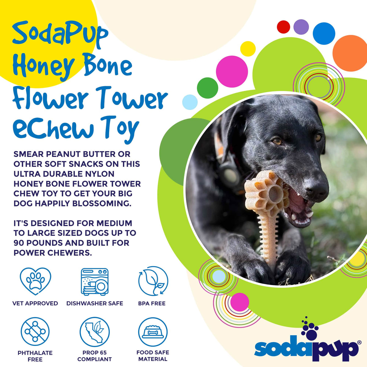 Honey Bone Dental Flower Tower Nylon Chew Toy XL