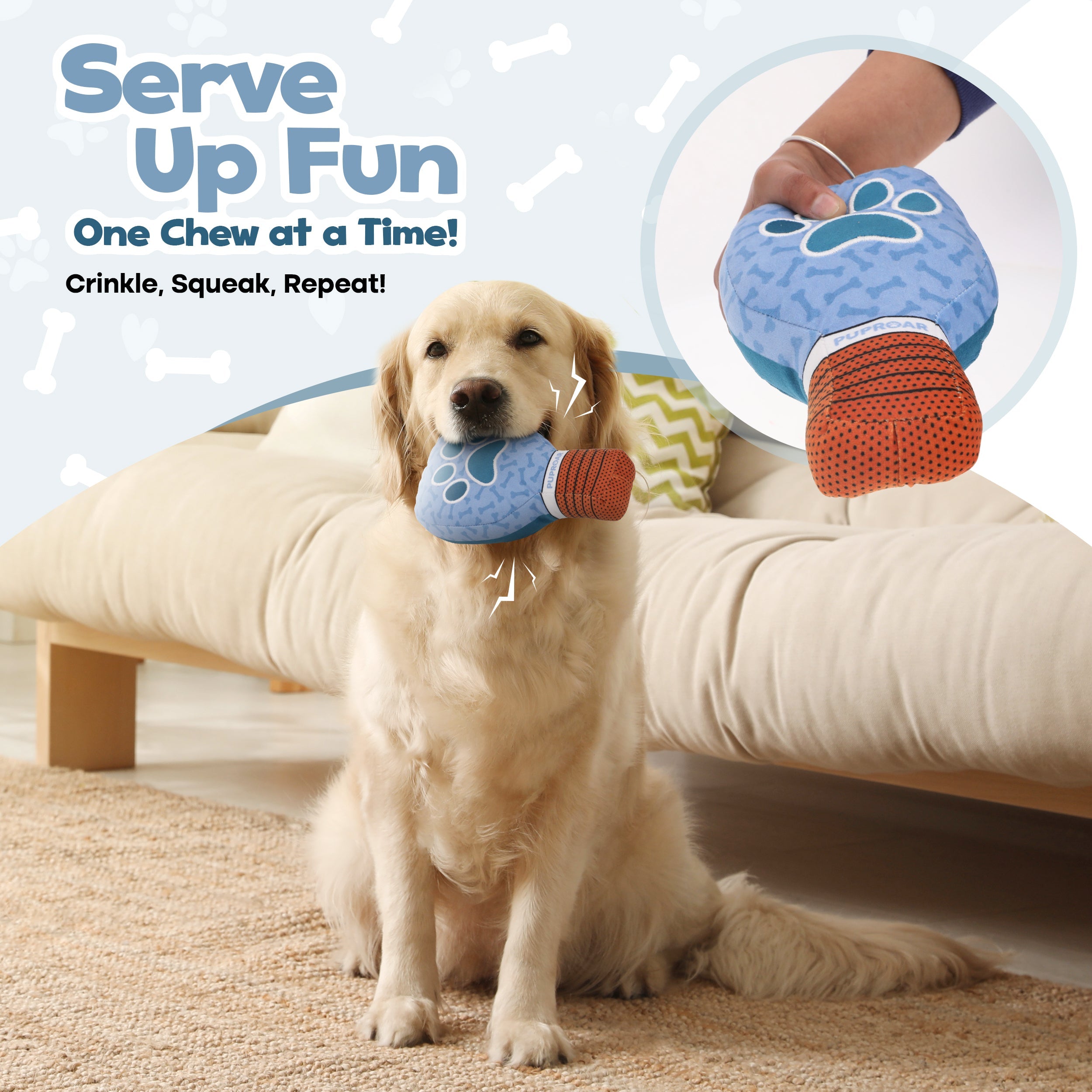 Pickleball Squeaky Dog Toy