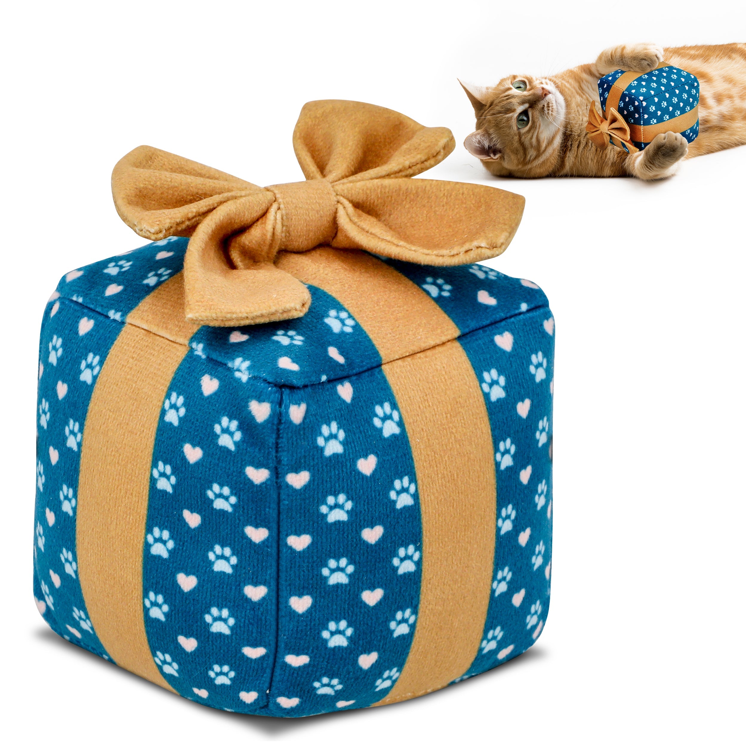 PUPROAR Gift Box Cat Toy | Cute Catnip & Crinkle Birthday Cat Toy
