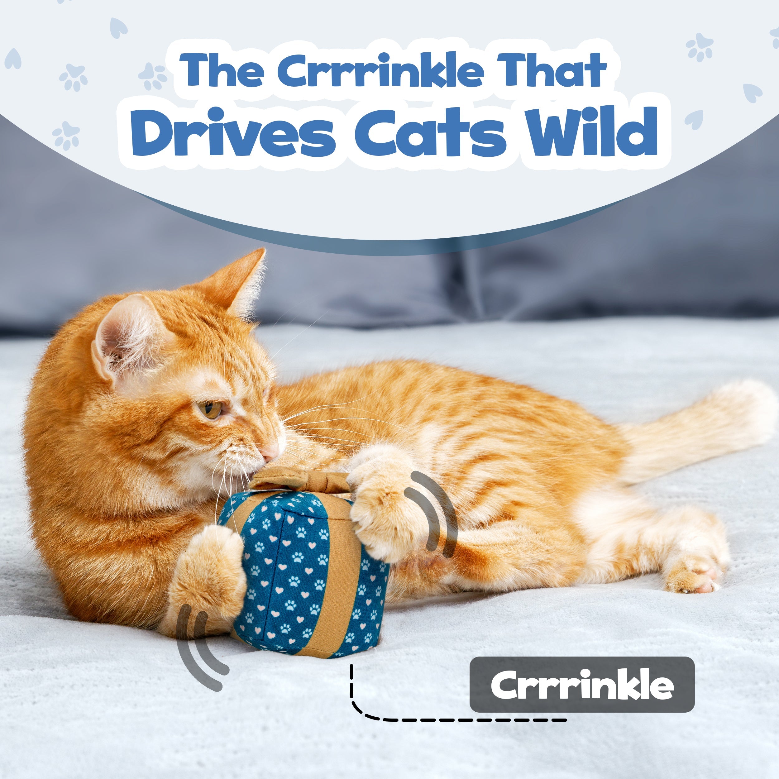 PUPROAR Gift Box Cat Toy | Cute Catnip & Crinkle Birthday Cat Toy