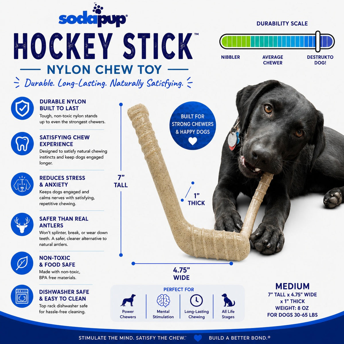 Hockey Stick Nylon Chew Toy