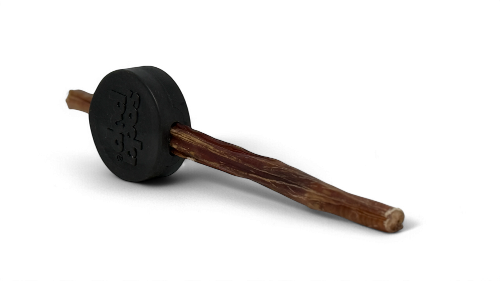 Hockey Puck Bully Stick Holder & Chew Toy