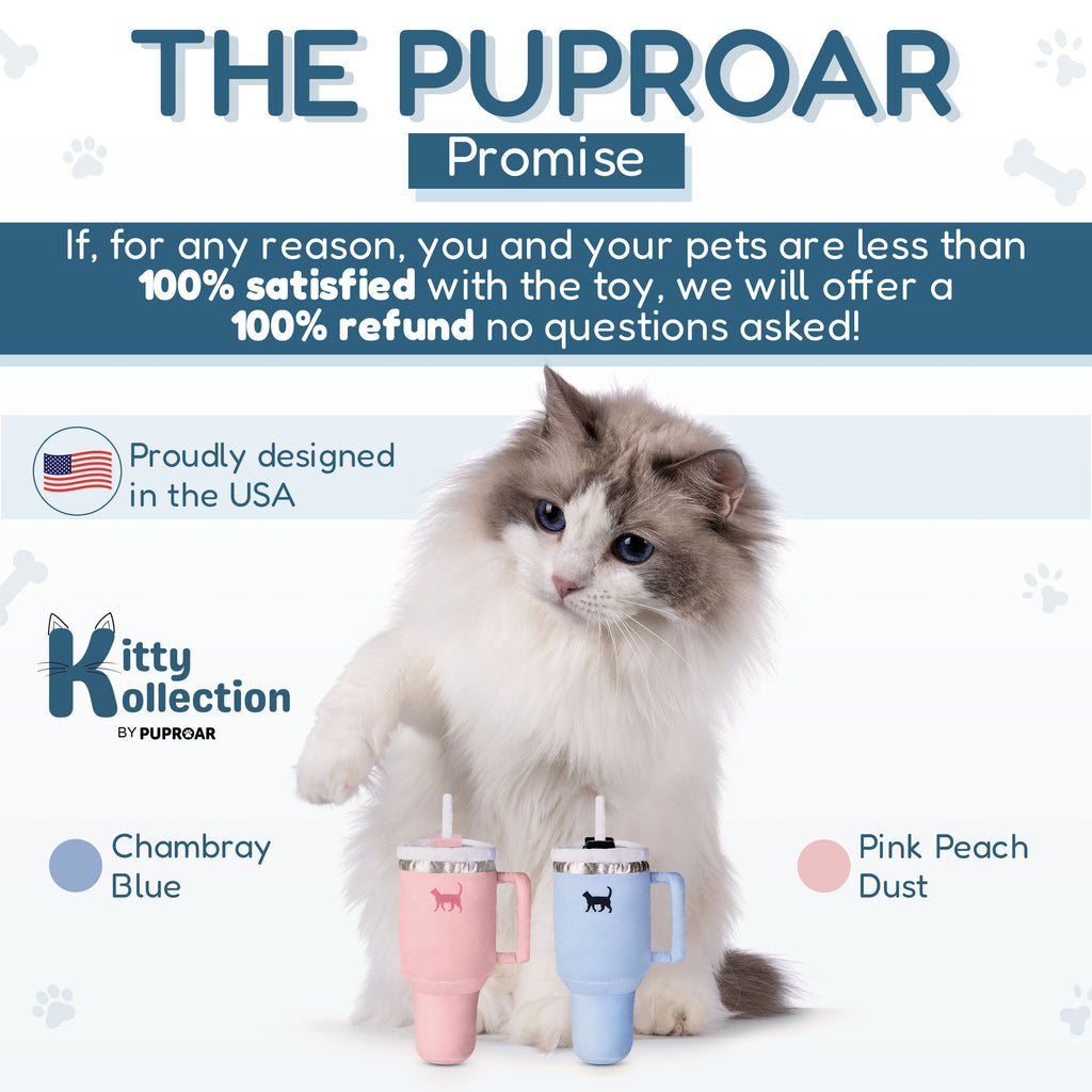 PUPROAR Kitty Cup Cat Toy | Cute Catnip & Crinkle Plush Cat Toy