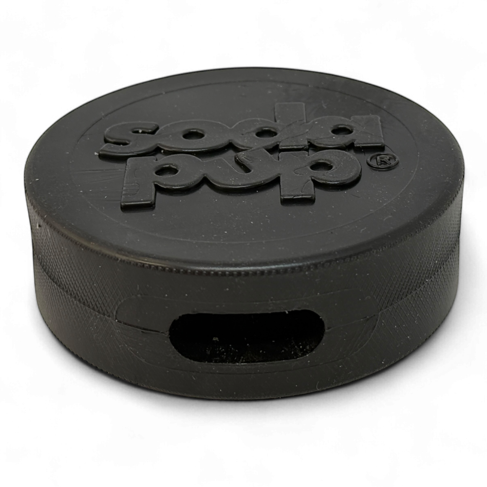 Hockey Puck Bully Stick Holder & Chew Toy