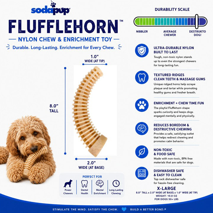Flufflehorn Dental Antler Nylon Chew Toy XL