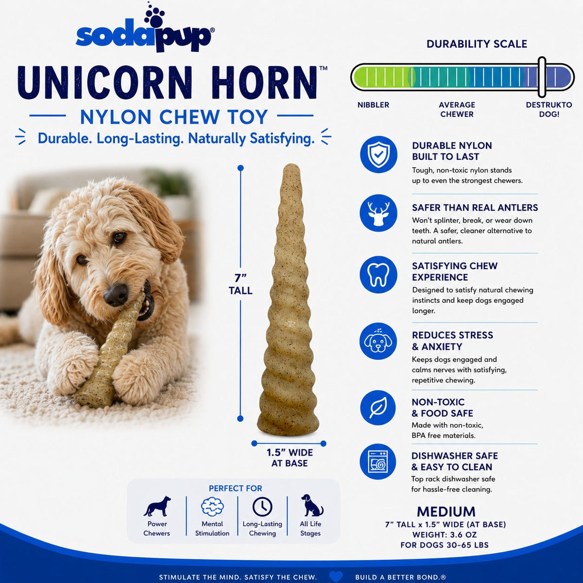 Unicorn Horn Nylon Chew Toy