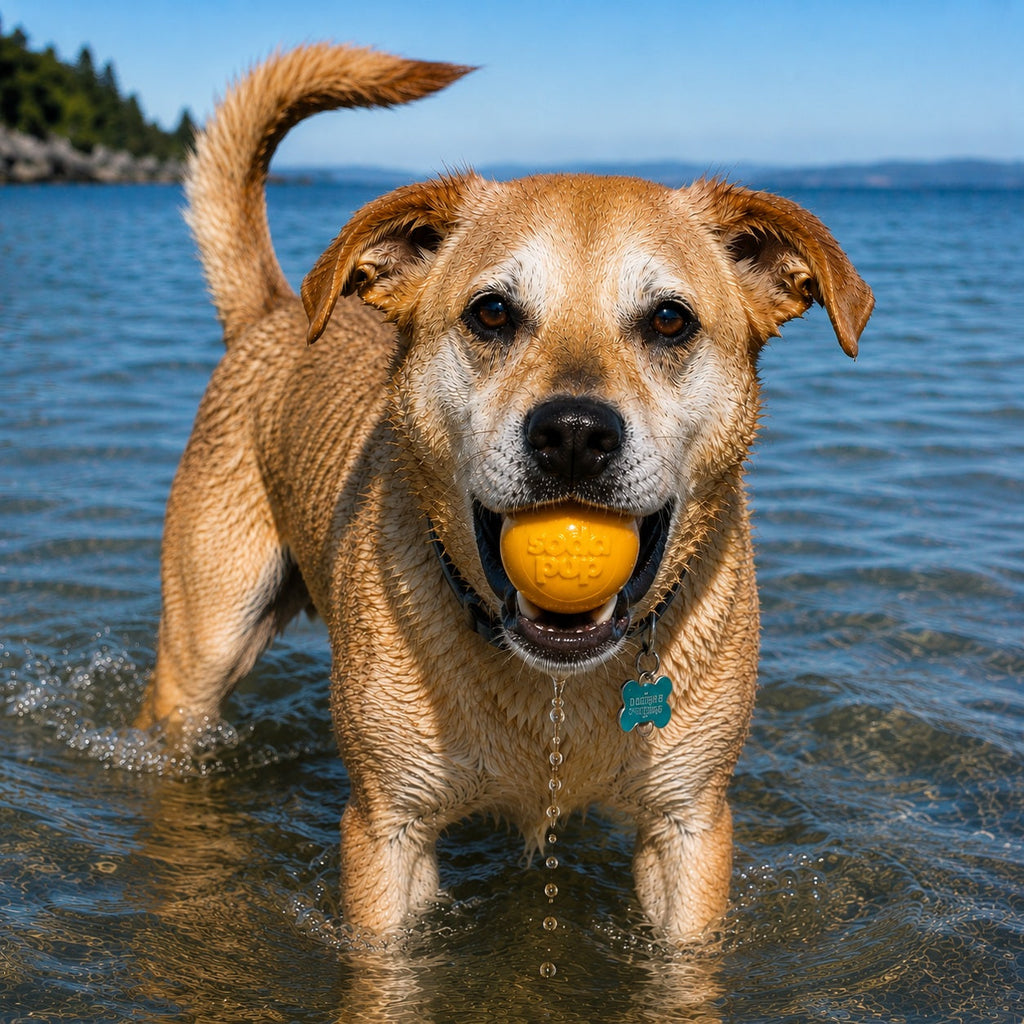 Squeak Ball Floating Rubber Chew Toy